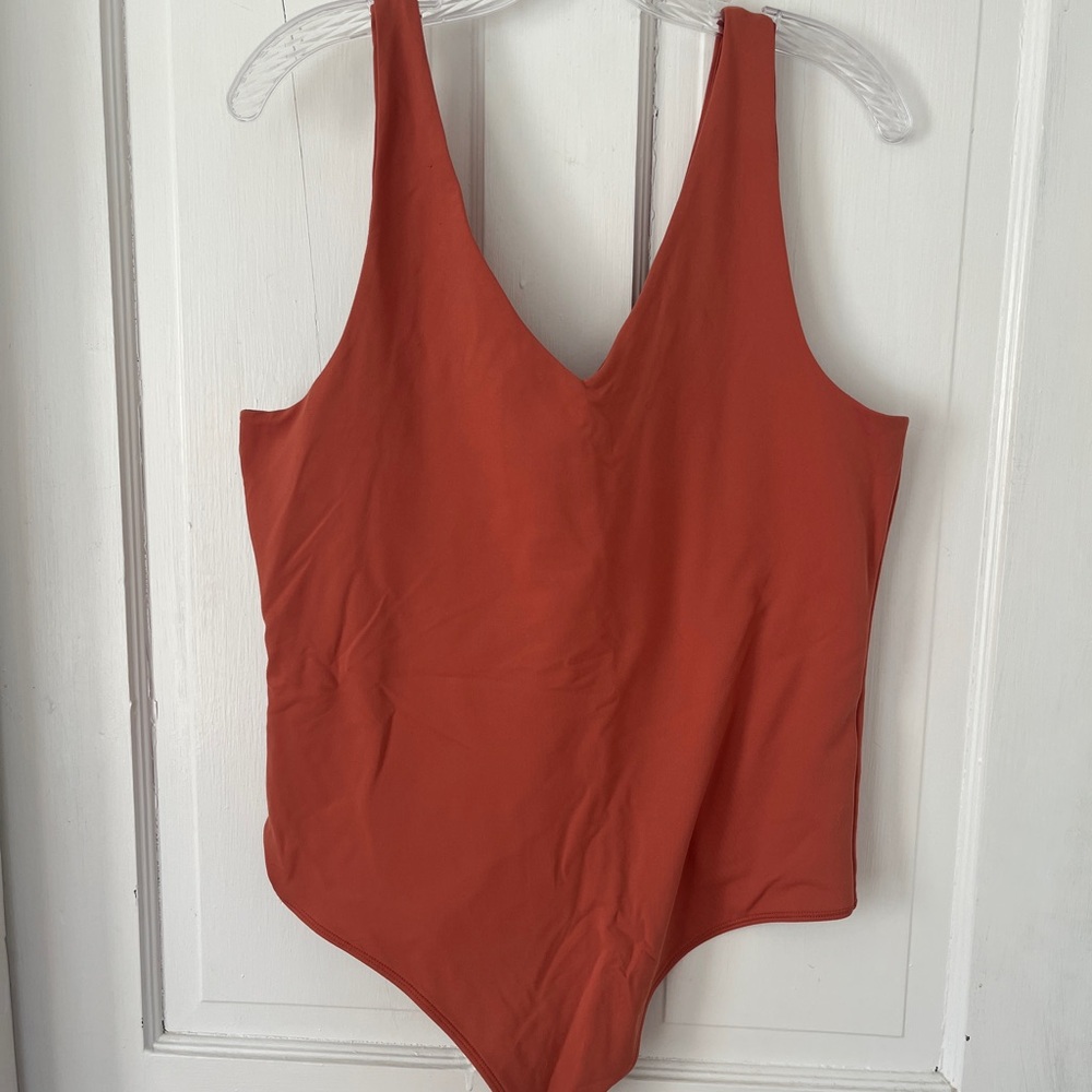 Abercrombie & Fitch Soft Collection V-Neck Top in Rust